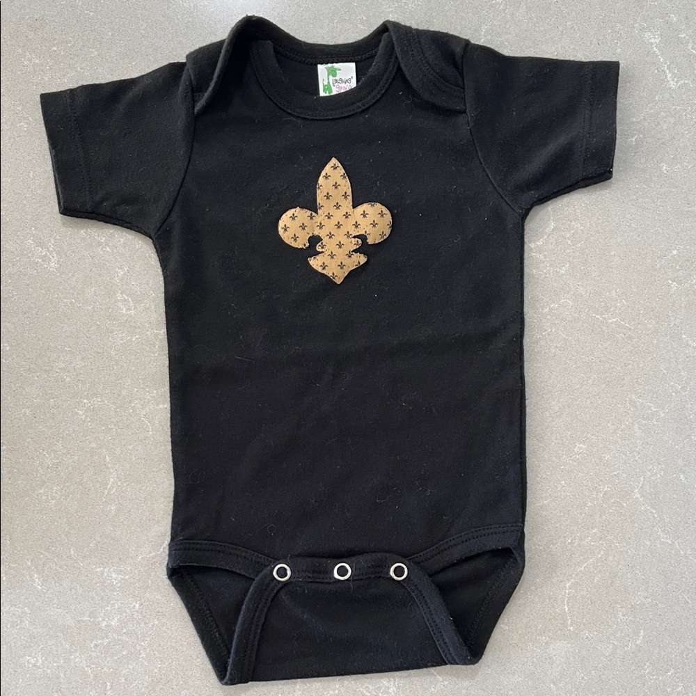 Black Fleur-de-Lis Kids Bodysuit